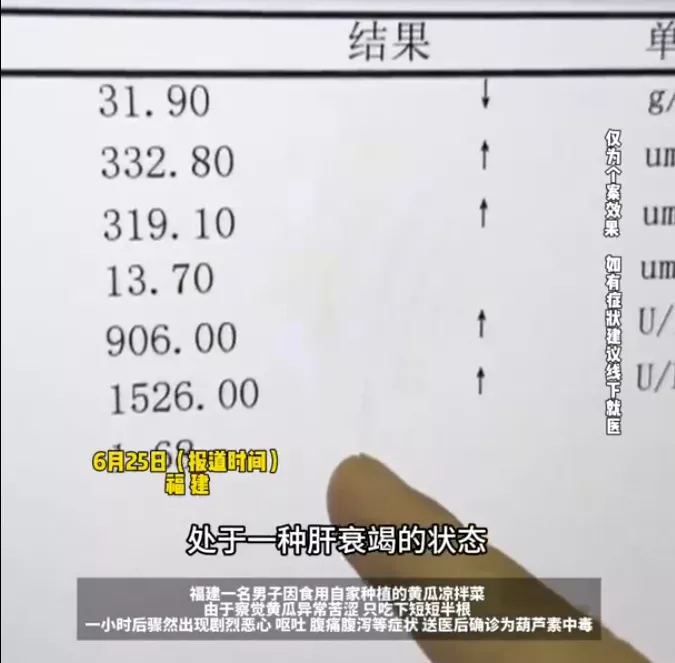 一盘凉拌黄瓜致男子肝衰竭 医生：这种情况不要吃