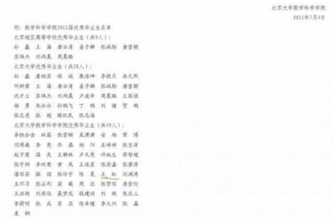 王虹北大毕业照流出，获评优秀毕业生，网友却嘲