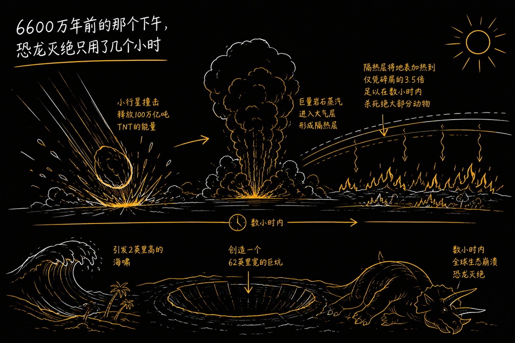 6600万年前的那个下午,恐龙灭绝只用了几个小时